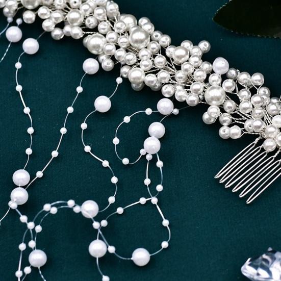 Искусственный жемчуг гребень для волос кисточка ручной работы свадебные бусины бахрома повязка на голову свадебный головной убор невесты женские украшения аксессуары для волос