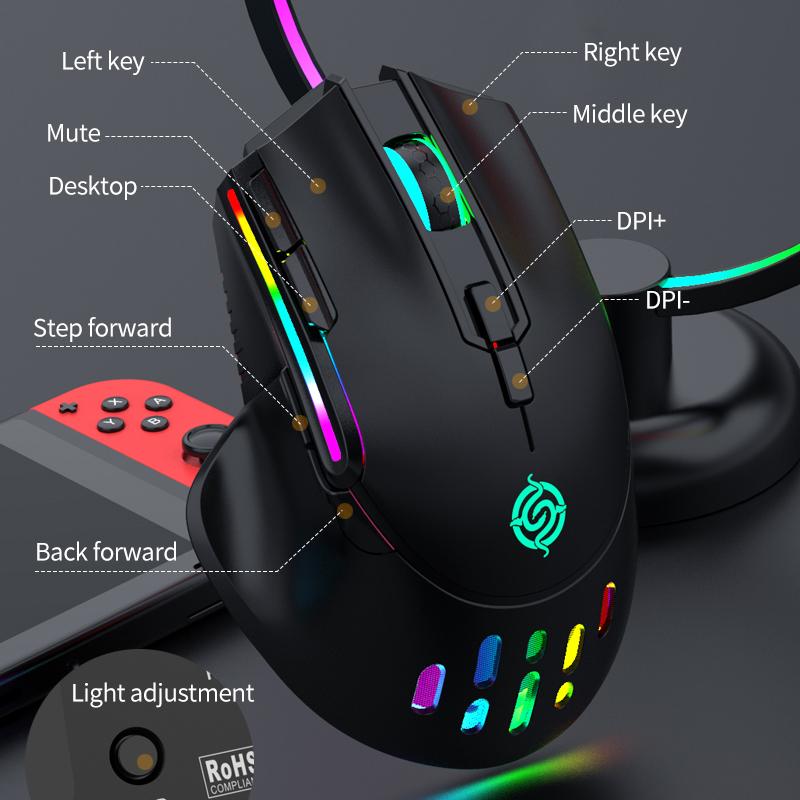 Новинка 2022 года, беспроводная сотовая игровая мышь с RGB-подсветкой 2,4G, программируемая эргономичная перезаряжаемая настольная компьютерная мышь с разрешением 3200 точек на дюйм