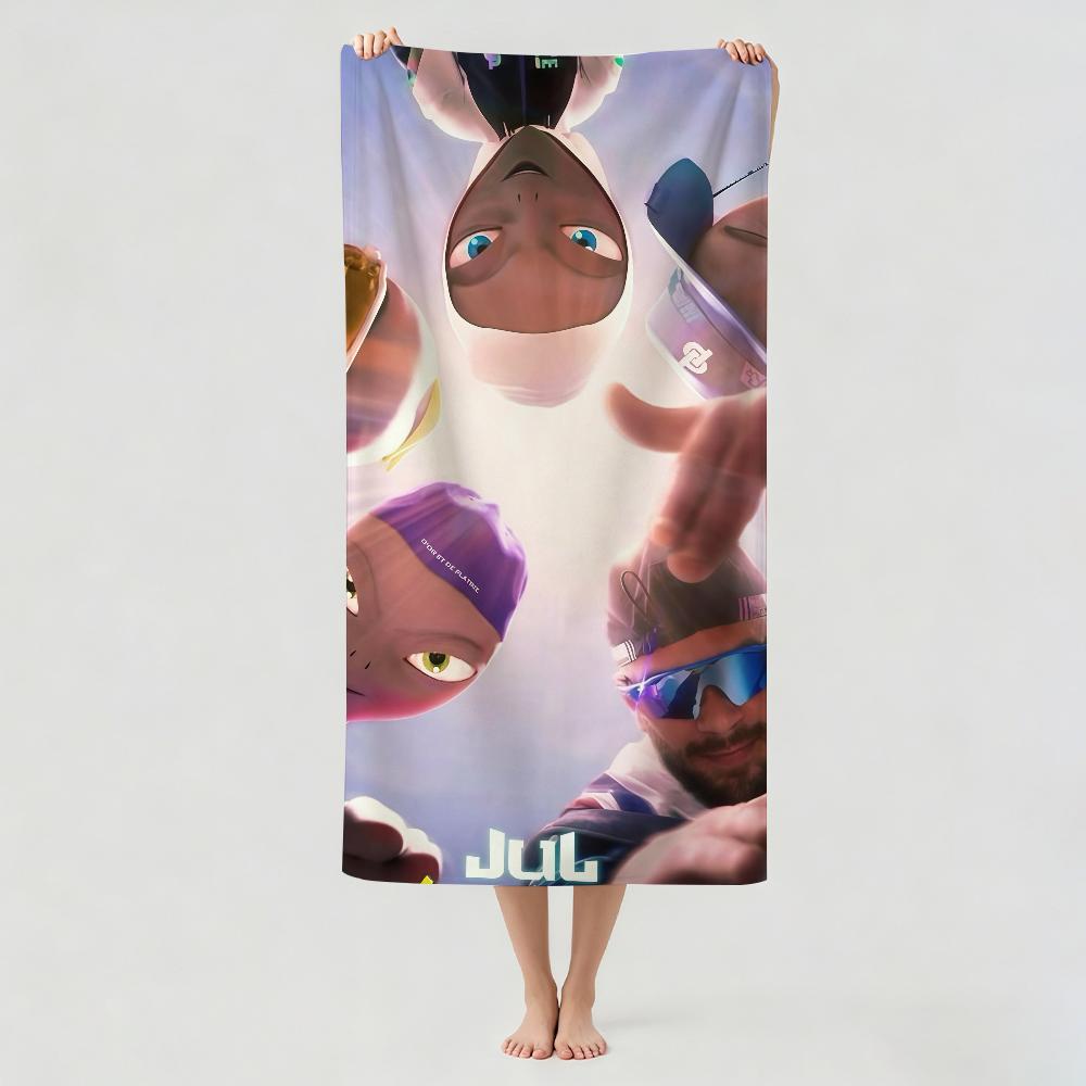 Французский певец Jul Полотенце для сушки Полотенце для ванны Подходит для легкого плавания Кемпинга Йоги Пляжа Наружное