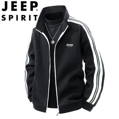 Мужская полосатая повседневная куртка JEEP SPIRIT с воротником-стойкой