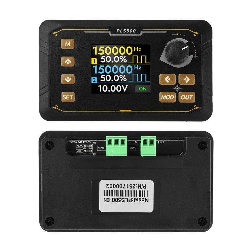 PLS500 Двухканальный генератор импульсных ШИМ-сигналов DC 5-24V от 1 Гц до 500 кГц Регулируемое мертвое время Программируемый генератор сигналов