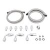 25 Inch 6AN Power Steering Pump Hose Kit Nylon Stainless Steel Waterproofing Replacement for C10 LS Swap Connects Type 2