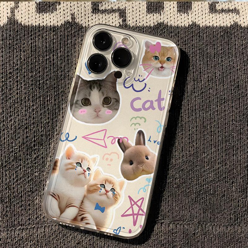 Милый Кот Комикс Чехол для Телефона Для IPhone 13 11 Чехол IPhone 15 17 13 12 14 16 Pro Max 16 Plus 17 Air Мягкий Силиконовый Ударопрочный Чехол