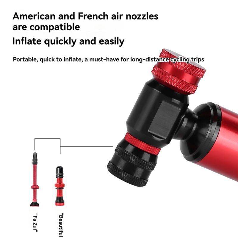 Bike CO2 Automatic Pump Portable Tire Inflator Schrader Presta Adapter MTB Road Bike