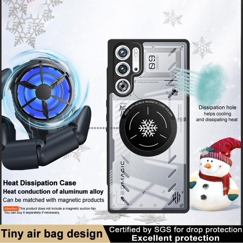 Серия IMAK UX-9A для ZTE nubia Red Magic 9 Pro 5G/9 Pro+ 5G/9S Pro 5G/9S Pro+ 5G Прозрачный чехол Теплоотвод PC+TPU Чехол для телефона