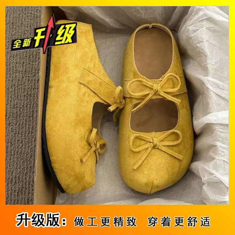 Стильные и простые удобные туфли на платформе с пряжкой от ветра, женские туфли с круглой головкой и мягкой подошвой, тапочки-мешки, новинка 2025 года