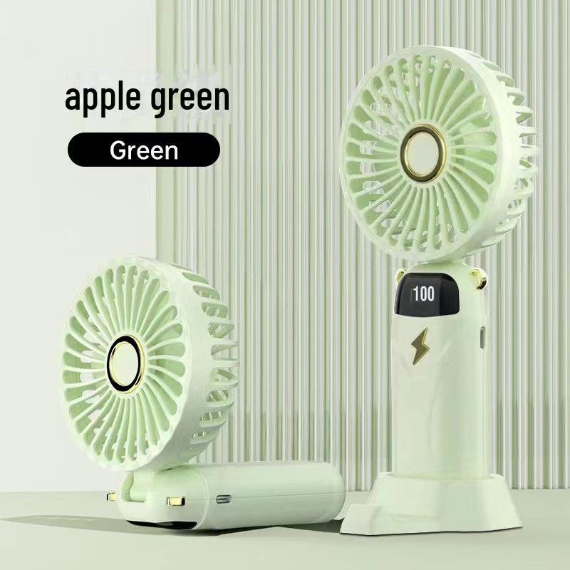 Portable USB Fan: Compact, Foldable, Silent, with Digital Display for Handheld or Desktop Use