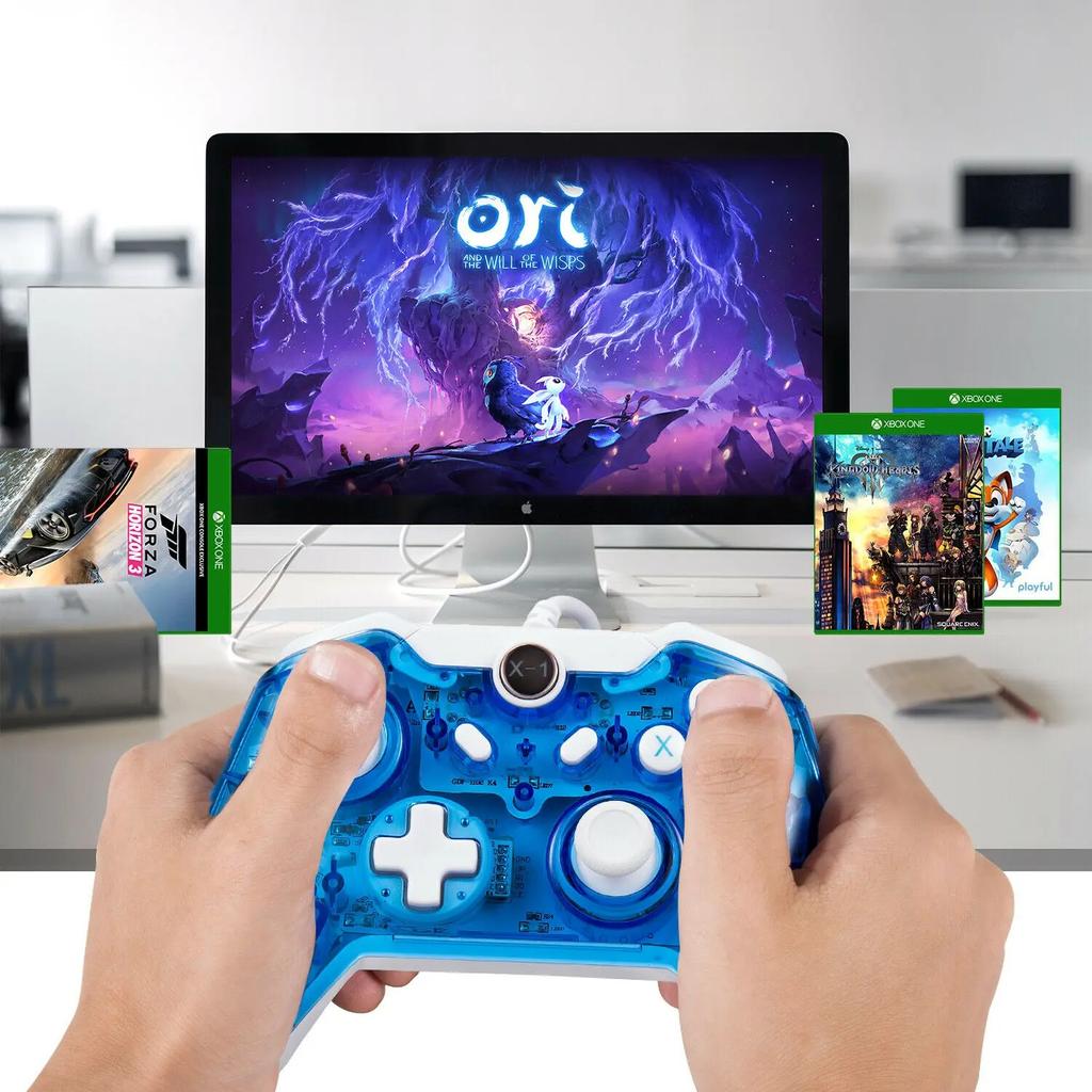 Wired USB Game Controller Gamepad Joystick for Xbox One/One S PC Windows USB Plug and Play Gamepad with Dual-Vibration