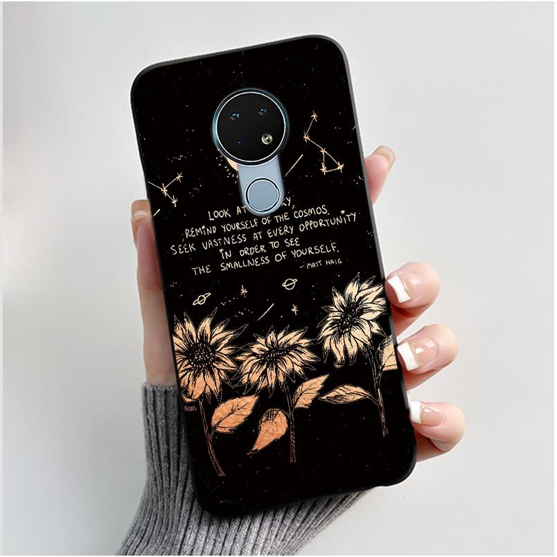 Милый Чехол Для Nokia 6.2 / Nokia 7.2 Fundas Capa Печатный Корпус Защитная Крышка Мягкий Силикон Мультяшный Черный Корпус Coque