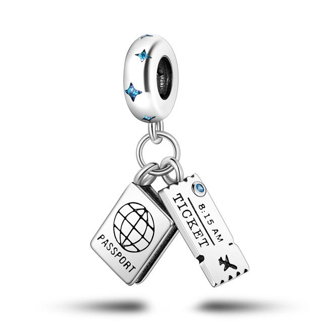 925 Sterling Silver Charms Beads Animal Hugging Pendant Dangle Fit Necklace Bracelet Gift Women Party