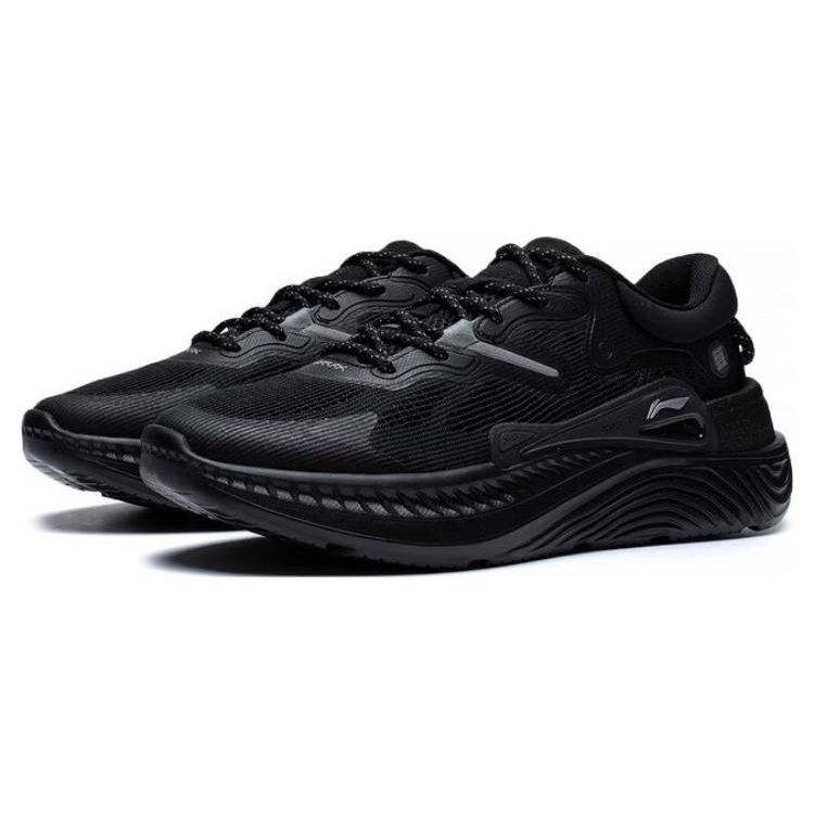 Li-Ning Starfire Lite Fabric Synthetic Leather Нескользящие износостойкие дышащие низкие спортивные повседневные туфли мужские кроссовки черные AGLT101-3