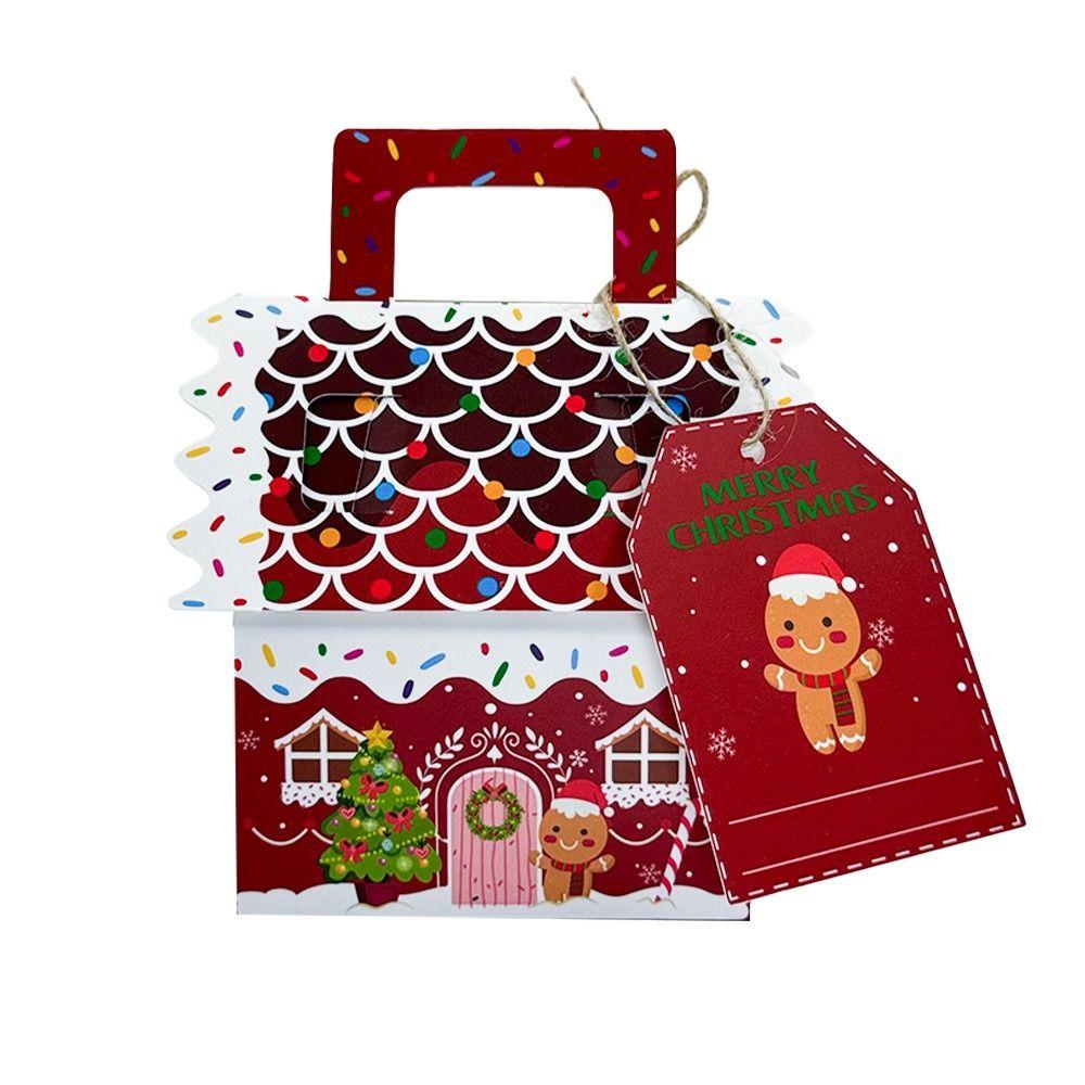 24 Pcs Kraft Paper Christmas Gift Boxes Presents Gable Cookie Candy Bags Surprise Gift Packaging