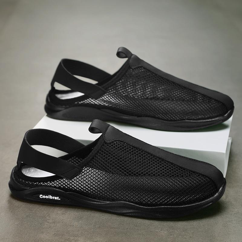 Fashion 2024 New Mesh Men's Sandals Breathable Hollow Men Casual Shoes Fashion Outdoor Beach Shoes Comfortable Non-slip Men Tenis Shoes