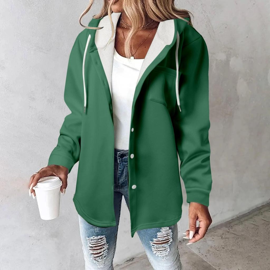 Флисовые толстовки с капюшоном для женщин, теплая толстовка с принтом, на пуговицах, на шнурке, с капюшоном, куртка, пальто