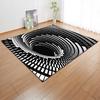 3D Three-Dimensional Large Carpet Door Mat Black And White Vortex Living Room Large Square Floor Mat Non-Slip Foot Mat