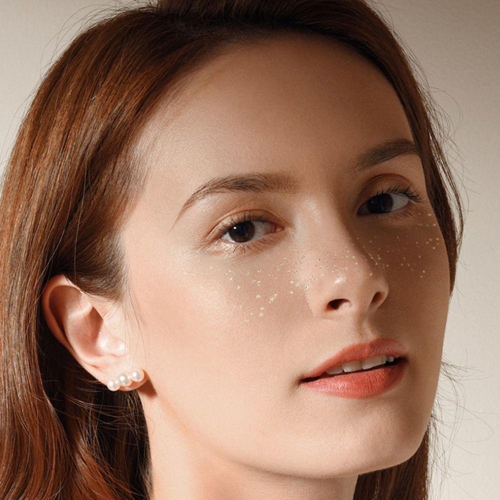 6Pcs Star Heart Freckle Tattoo Sparkle Face Tattoo Sticker Disposable Face Temporary Tattoo Make Up