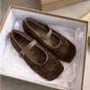 Fur Women Ballet Flats Shoes Shallow Square Toe Mary Jane Cotton Shoes Woman 2025 Trend Winter Warm Elegant Dress Loafers Shoes