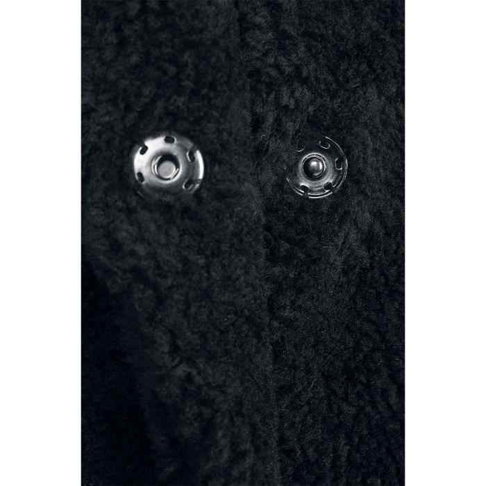 Оверсайз пальто шерпа - Urban Classics - Черный - Прямой крой - Инвертированные лацканы - Два больших боковых кармана