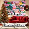 Custom Name Personalized Peppa Pig Print Tapestry, Wall Art Decor, Bedroom, Dorm, Apartment, LivingRoom, Party Backdrop, Gift for Birthday
