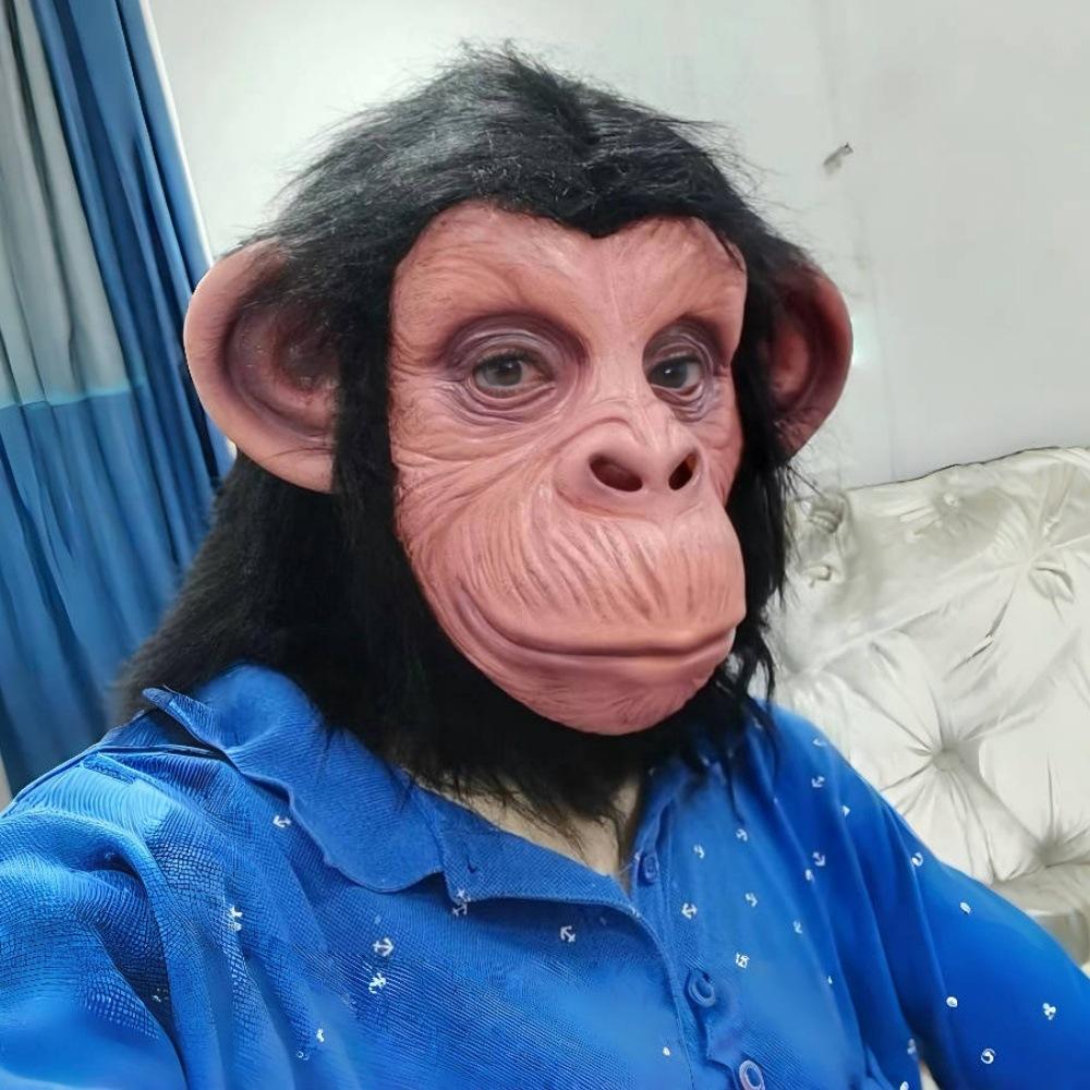 Trendy Big-Eared Monkey Mask for Halloween Photoshoots, Funny Animal Monkey Headgear, Can Be Labeled, Passed Quality Inspection