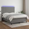 VidaXL Slatted Bed Base with Mattress and LED, Upholstered Bed, Double Bed, Adult Bed for Interior Bedroom, 3134870
