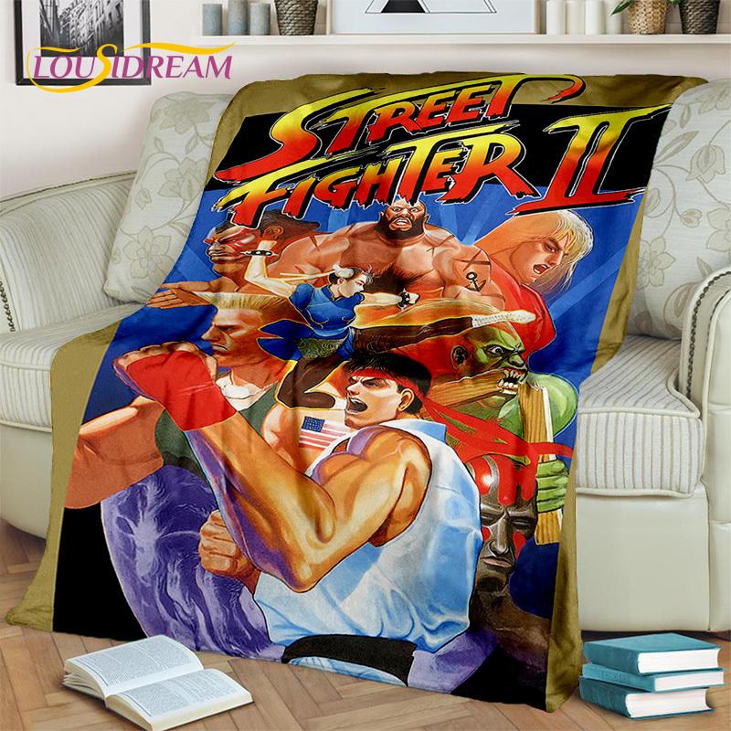 SF Retro Game Street Fighter Gamer Blanket,Soft Throw Blanket for Home Bedroom Bed Sofa Picnic Travel Office Cover Blanket Kids