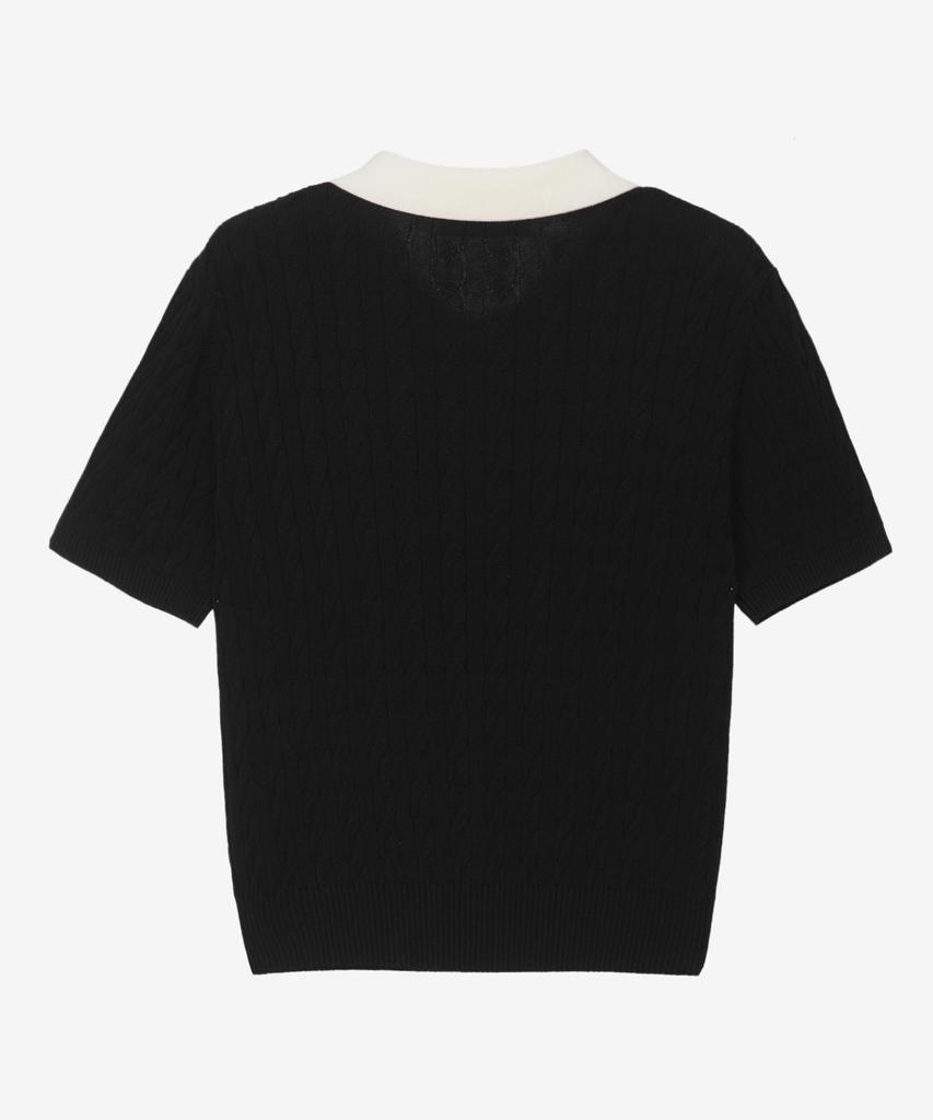 MIND BRIDGE WOMEN [On][W] Cable Collar Contrast Knit - 3 Colors