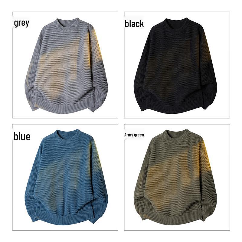 Jeanswest Men's Casual Round Neck Pullover Knit Sweater
