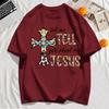 Let Me Tell You My Jesus Cross Pattern Male T Shirts Hip Hop Tee Tops Casual Cotton Clothes O-Neck Soft Loose Top