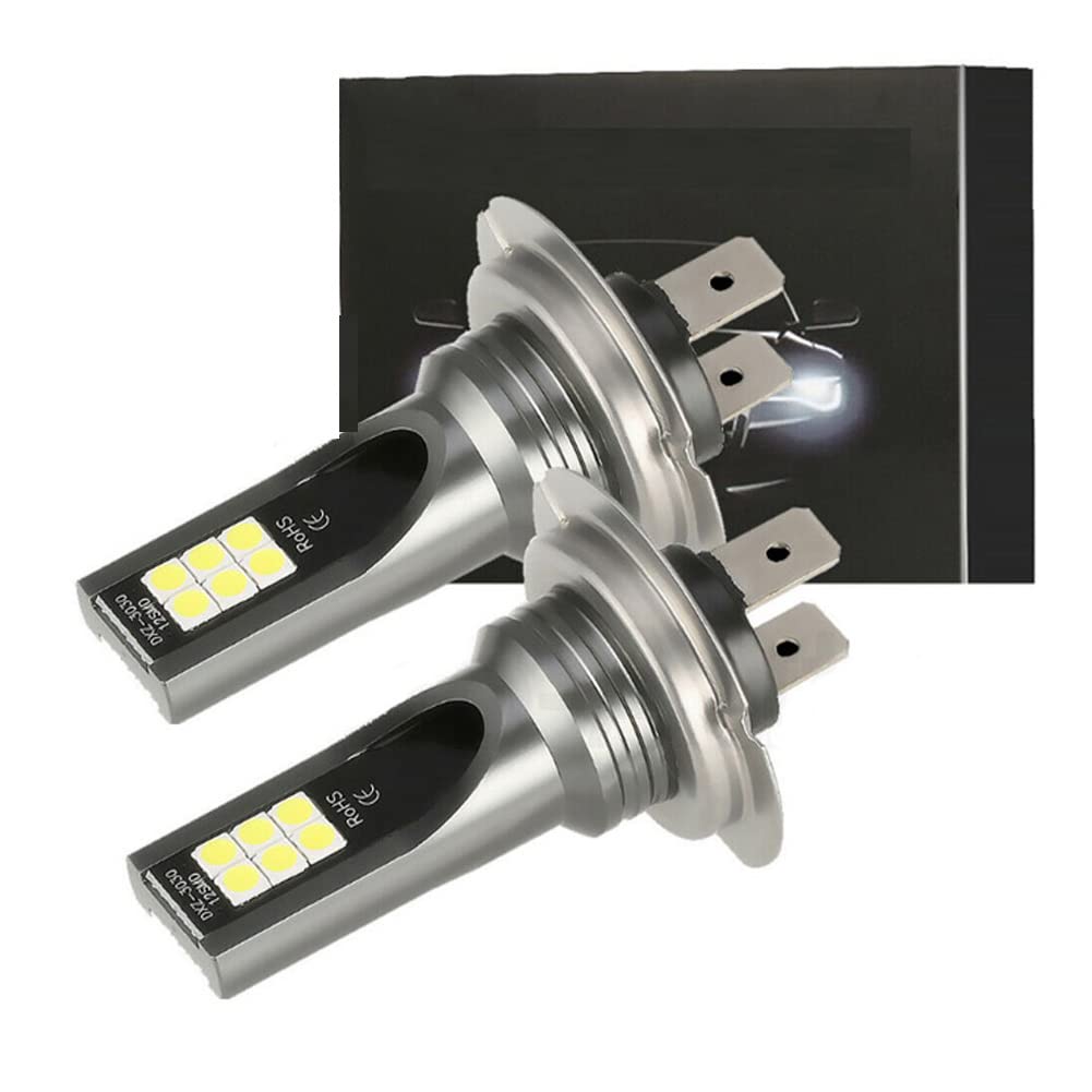H7 LED Headlight Bulb, 55W 6000K White 12000LM Super Bright CSP Chip Conversion Kit 360° Luminous, 2 Years Warranty