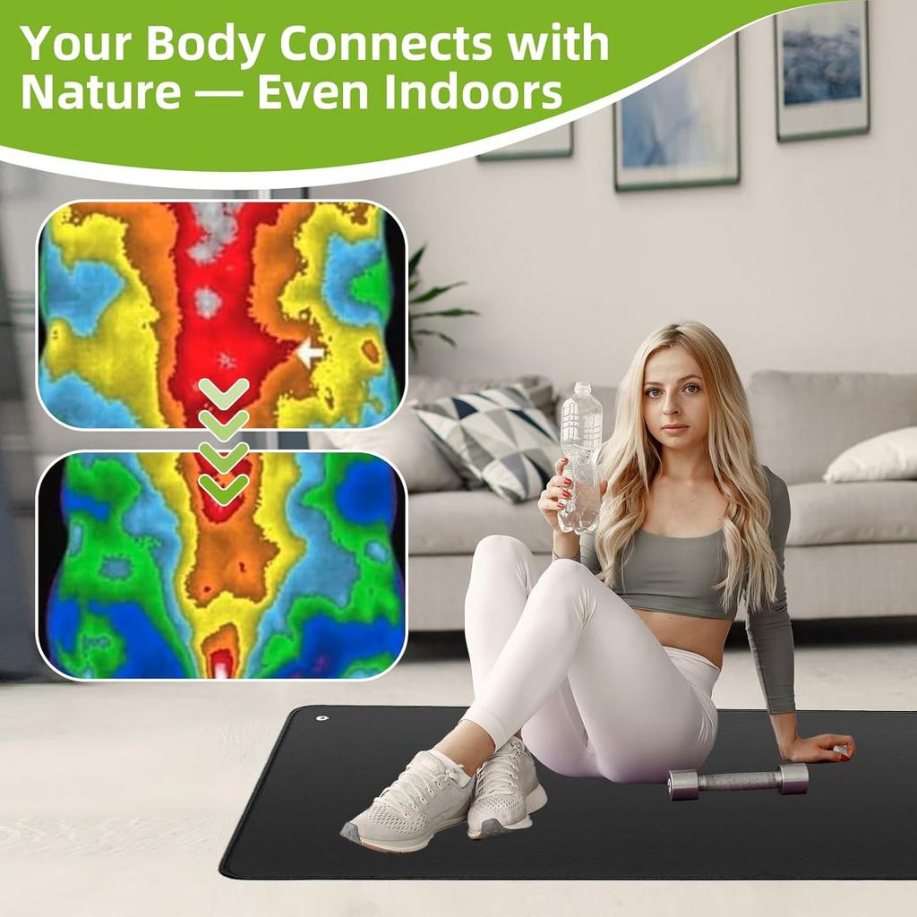 2 шт. Заземляющий коврик 10x26,7" Заземляющая подставка для ног с 2 заземляющими проводами Комфорт для сна Баланс Универсальное использование