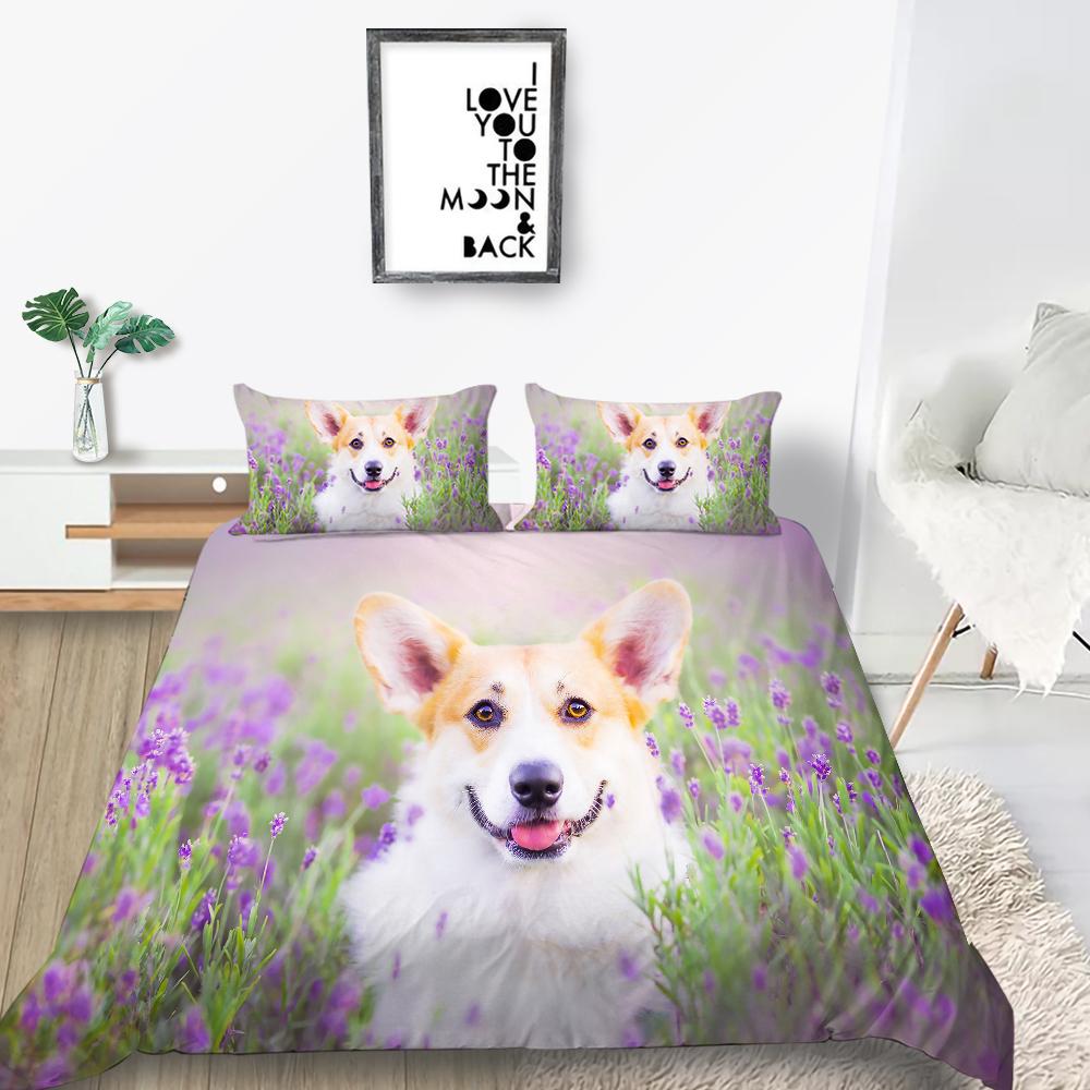 Новая мода 3D одеяла с принтом собак Loverly Комплект постельного белья Чехол Высококачественный чехол для постельного белья Роскошный домашний текстиль Полиэстер