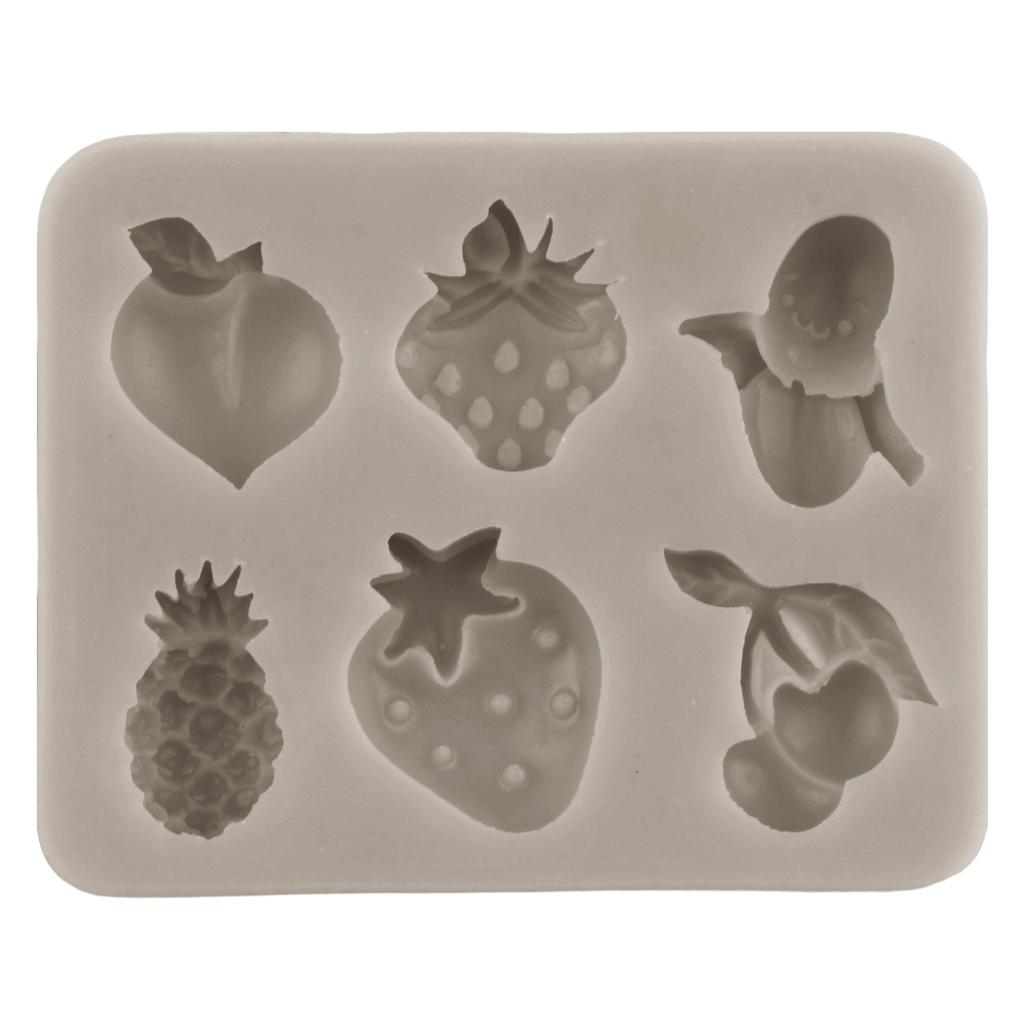 Силиконовая форма для помадки с фруктами и овощами, клубникой для украшения торта из сахара, топпер для кексов, конфет, шоколадной жевательной резинки, формы для полимерной глины