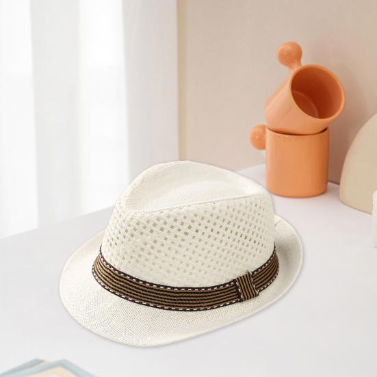 Summer Straw Sun Hat Breathable Woven Material UV Protection Hat with Wide Brim Versatile Summer Accessory