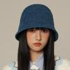New simple bucket hat women's versatile fashion show face small autumn and winter sunshade knitted bucket hat