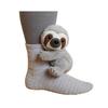 3D Plush Animal Socks Cute Knitted Socks with Fluffy Animals Stretchy Fun Sloth Cat Socks for Animal Lovers Christmas Gift