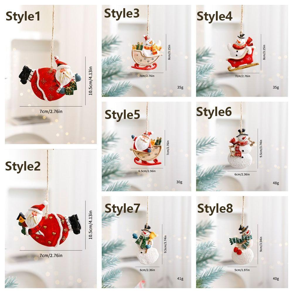Resin Christmas Tree Hanging Ornament Snowman Xmas Pendant Christmas Gift Toy