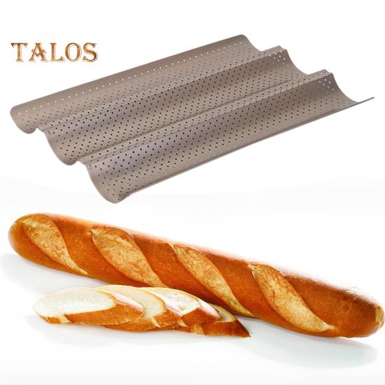 Форма для багета, антипригарная волнистая форма для багета, перфорированный противень для выпечки багета из итальянского хлеба на закваске