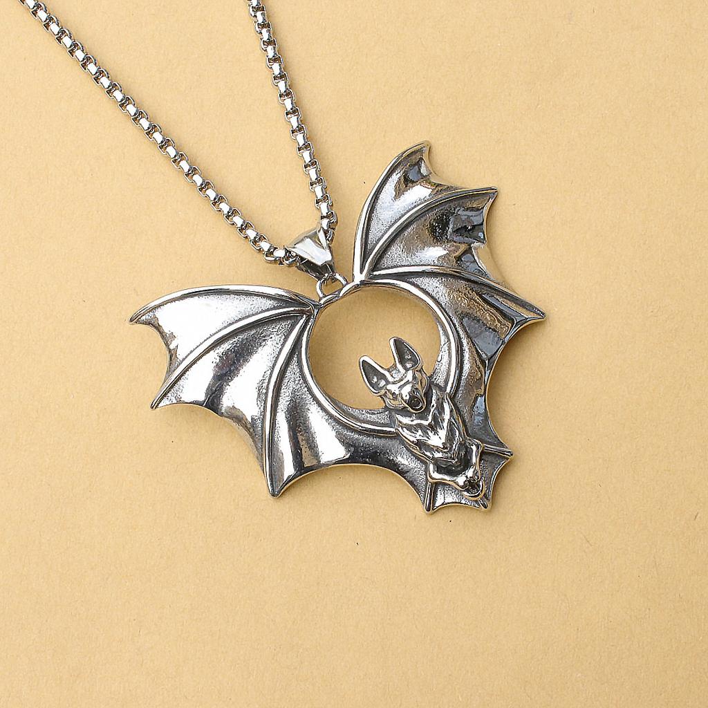Европейское и американское ретро ожерелье с подвеской в виде летучей мыши, мужское, универсальное, модный тренд, мужские украшения из титановой стали
