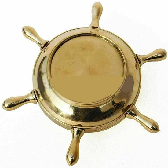 Пепельница из латуни с морским колесом, коллекционный подарок и письменный стол