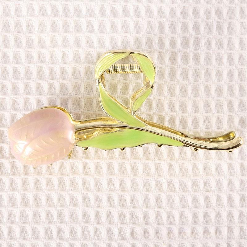 Стильная заколка для волос Fresh Temperament Oil Drop Floral Metal Shark