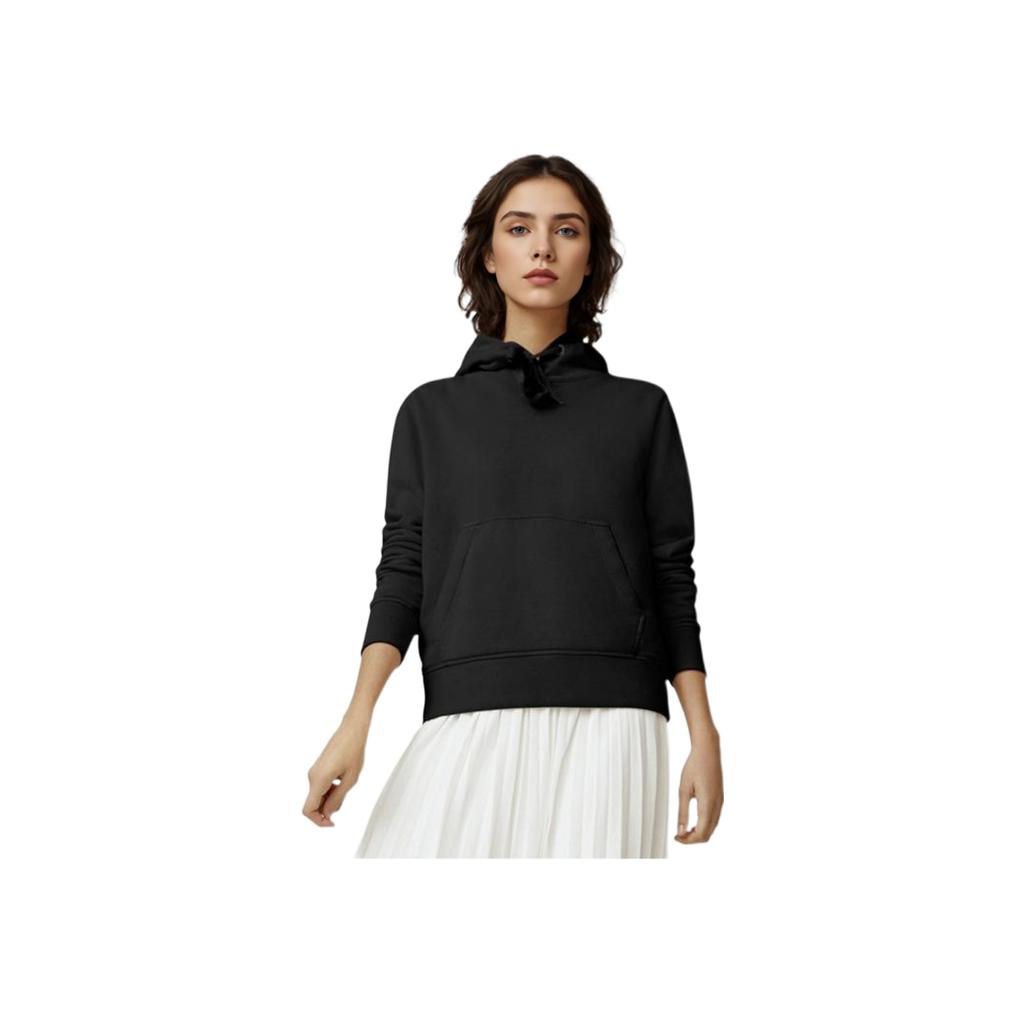 Canada Goose FW22 Muskoka Solid Color Hooded Long Sleeve Sweatshirt Women sweatshirt Black 7403LB-61