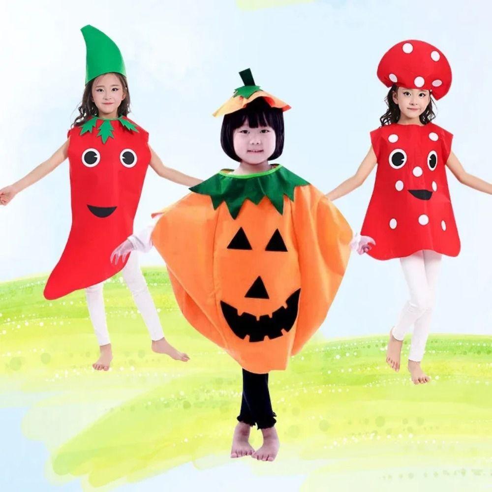 Food Children Cosplay Costume Pumpkin Cloak Performance Suit Fruit Veggie Costume  Photo Pros