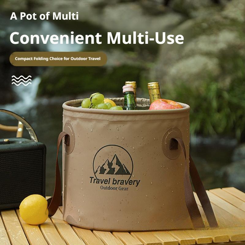 SEAMETAL 10/20L Outdoor Multifunctional Bucket Collapsible Portable Travel Bucket Large Capacity Carrying Bucket Camping Fishing Bucket