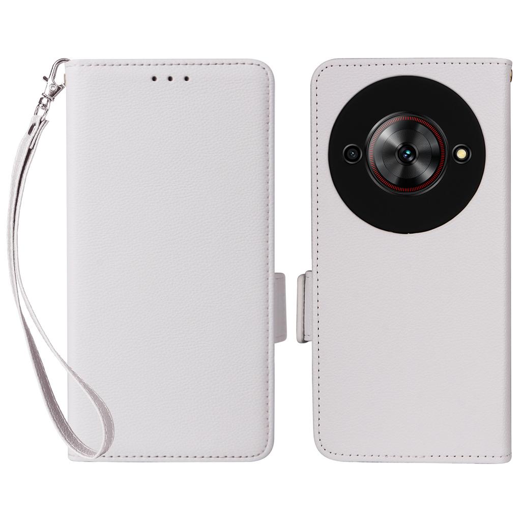 For ZTE Blade A75 5G/nubia Focus Case with Wrist Strap Litchi Texture PU Leather Wallet Phone Cover