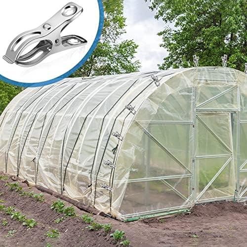 120 Pcs Greenhouse Clips, Garden Clips for Netting, Stainless Steel Greenhouse Clamps, Have a Strong Grip to Hold Down The Shade Cloth or Plant Cover