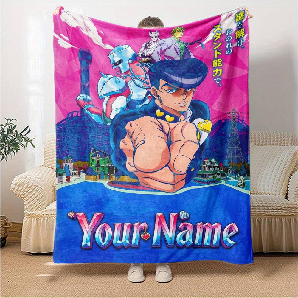 Name Custom The JoJo's Print Flannel Blanket High Quality Warm Comfortable Cover for All Seasons Perfect for Gifts Home Decor