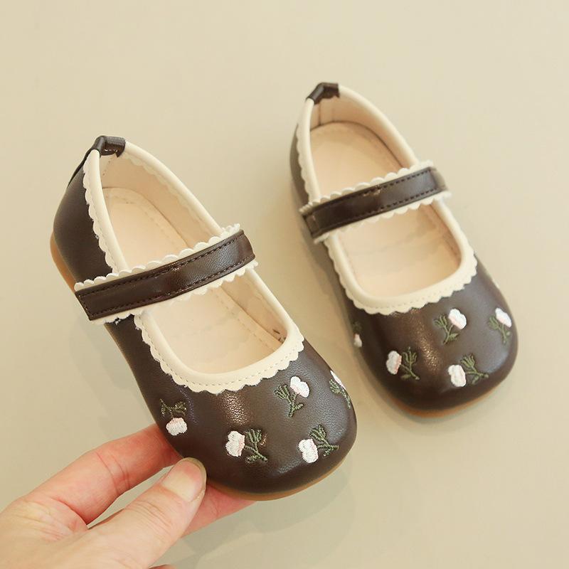 Girls' leather shoes, new spring and autumn children's shoes, little girl's princess shoes, soft-soled non-slip loafers, trendy single shoes