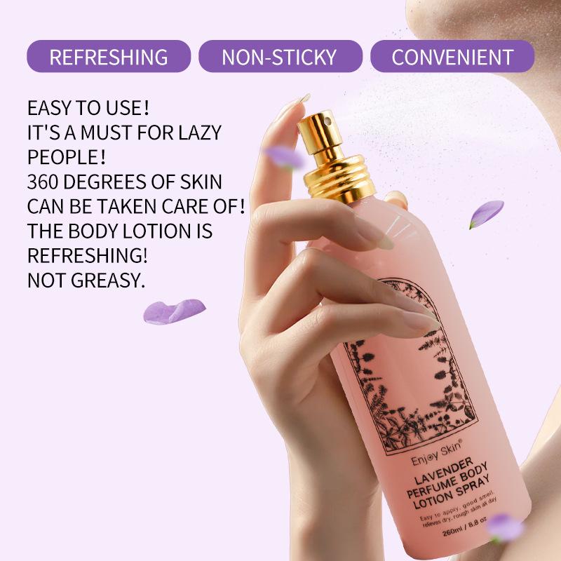 Lavender body lotion spray, long-lasting fragrance, skin-softening fragrance body lotion