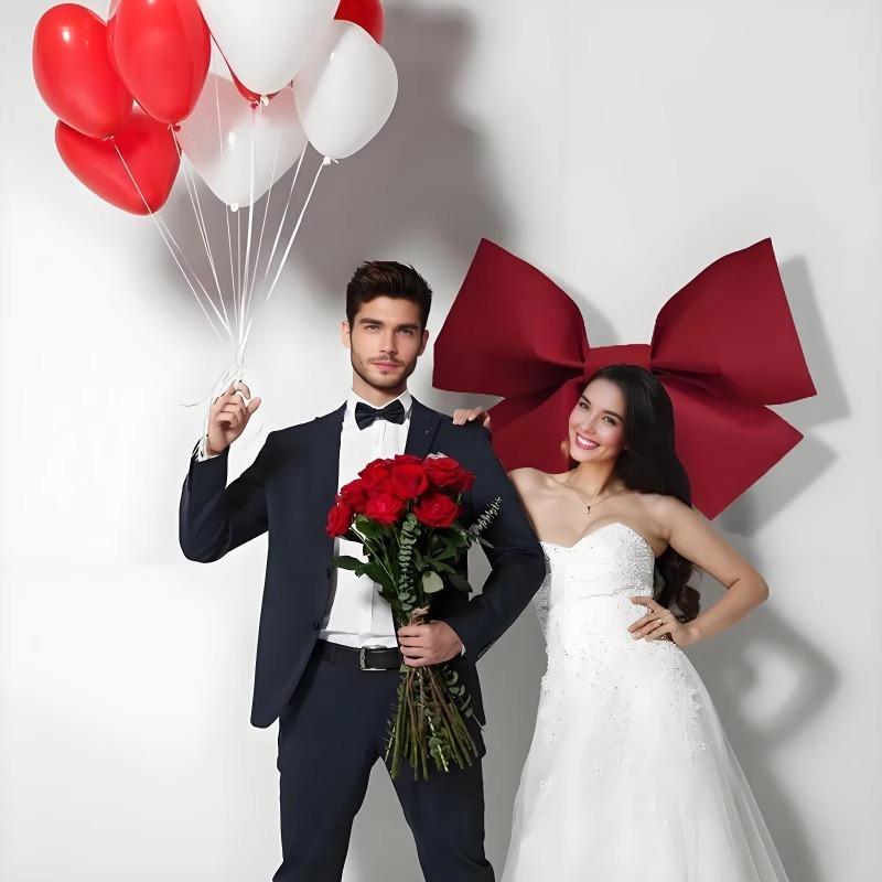 Christmas Large Bow Decoration for Wedding Birthday Party Backdrop Wall Holiday Celebration Photo Prop Home Photography Ornament